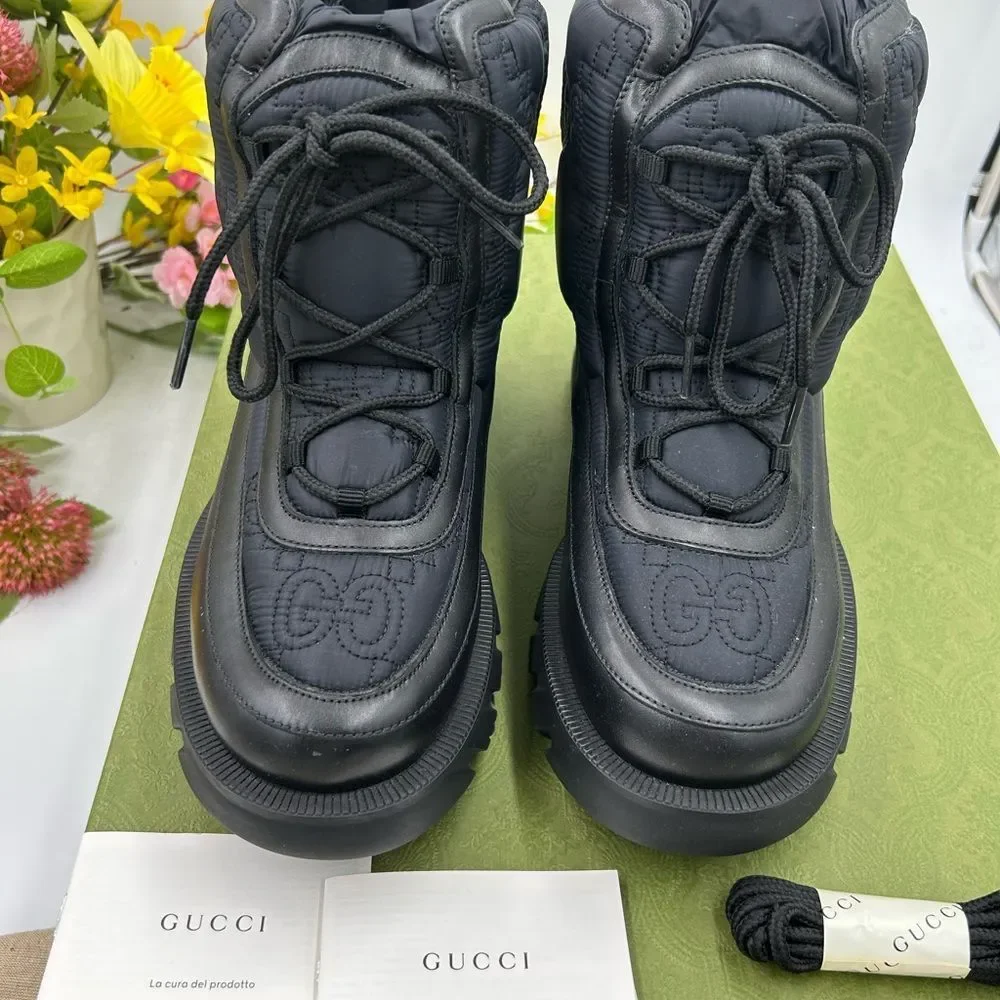 Gucci Black Quilted Rain & Snow Boots